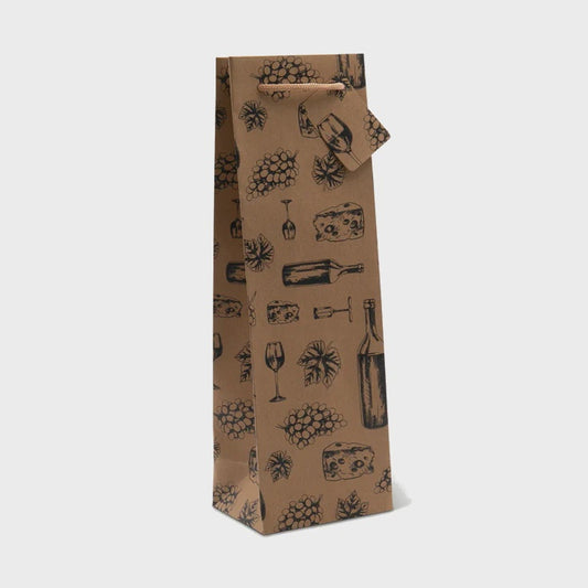 Gift Bag - Wine and Cheese 1 bottle / 1